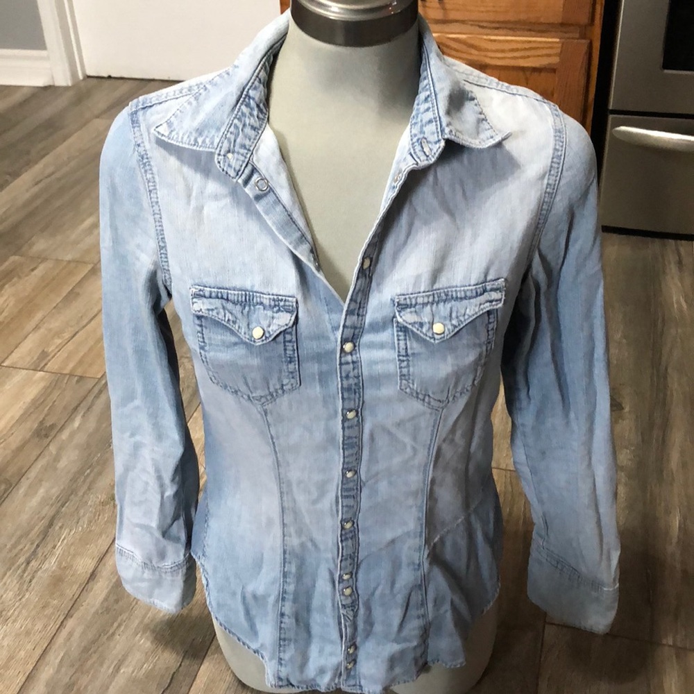 Distressed jean jacket